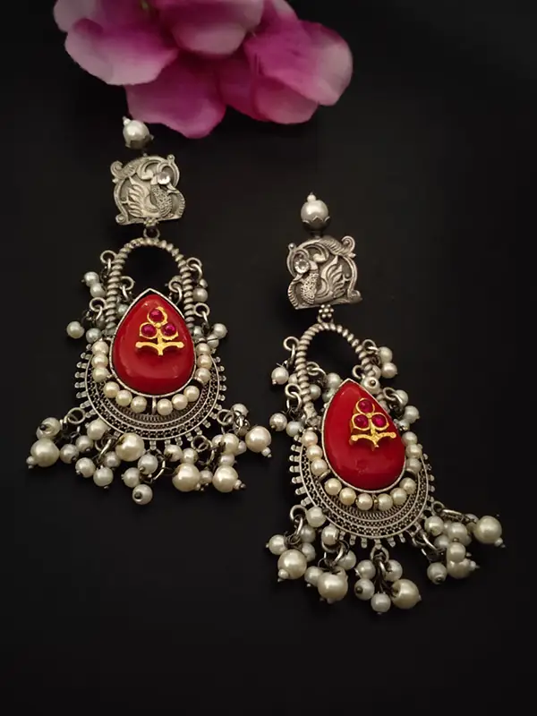 Elegant Fusion Red Earring For Women