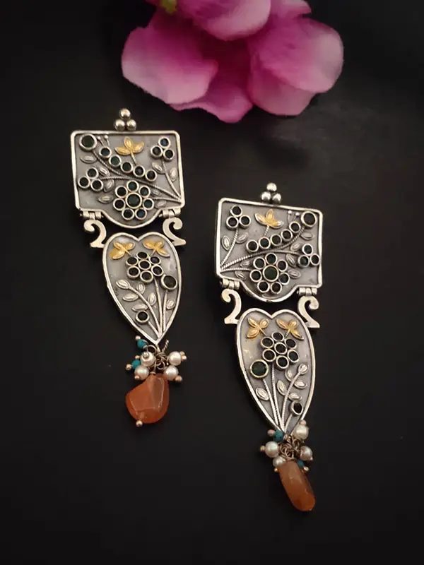 Floral Green Earring For Women