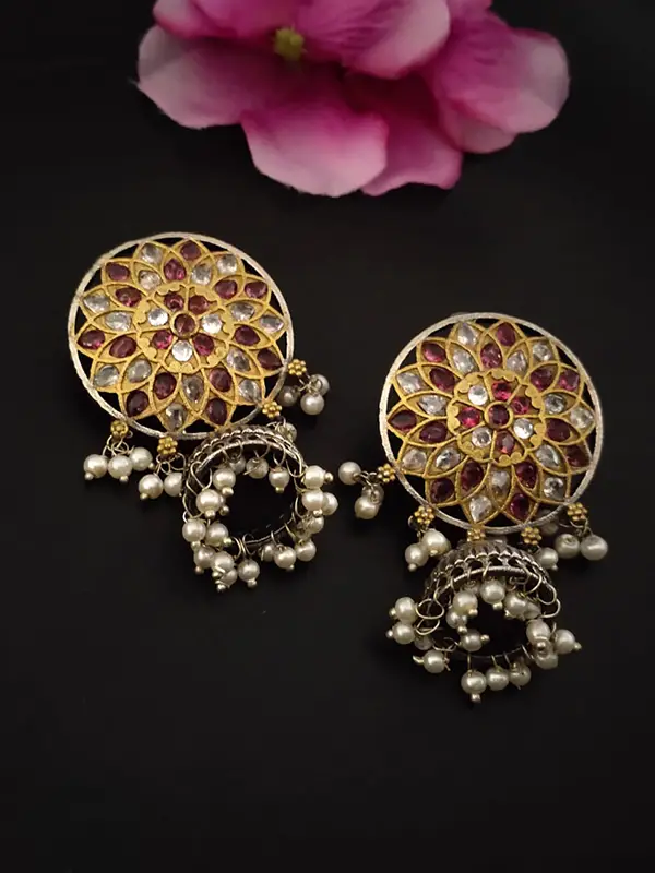 Multi Colored Floral Earrings For Women