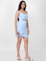 Stylish Women Bodycon Blue Dress