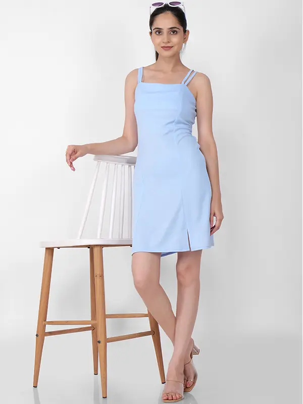 Women Bodycon Sky Blue Dress