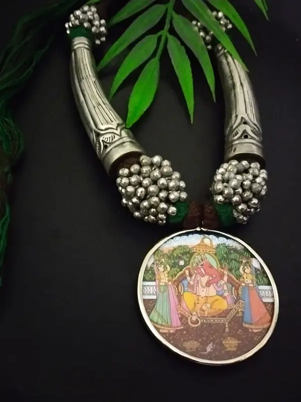 Ethnic Ganesha Chitai Necklace For Women