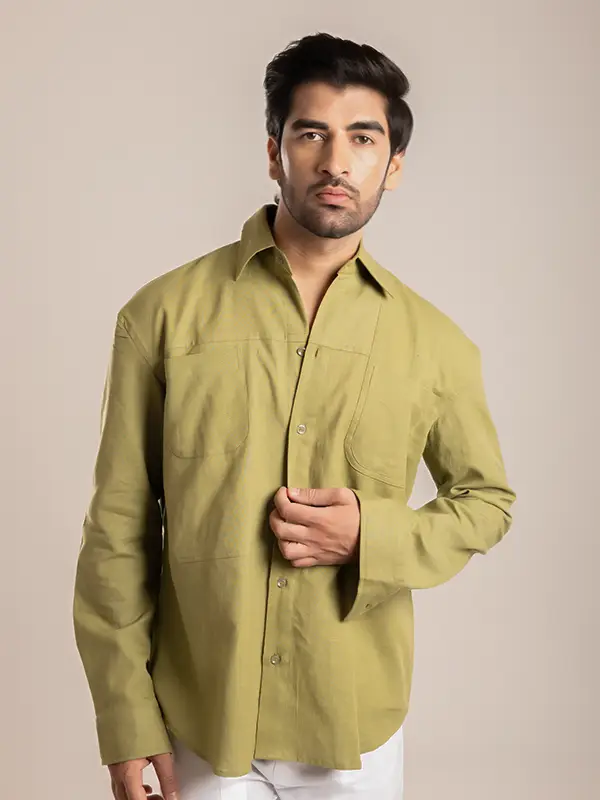 Linen Shirt - SAP Green