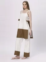 White A-line Kurta Set: Timeless elegance for any occasion.