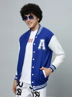 Blue varsity jacket