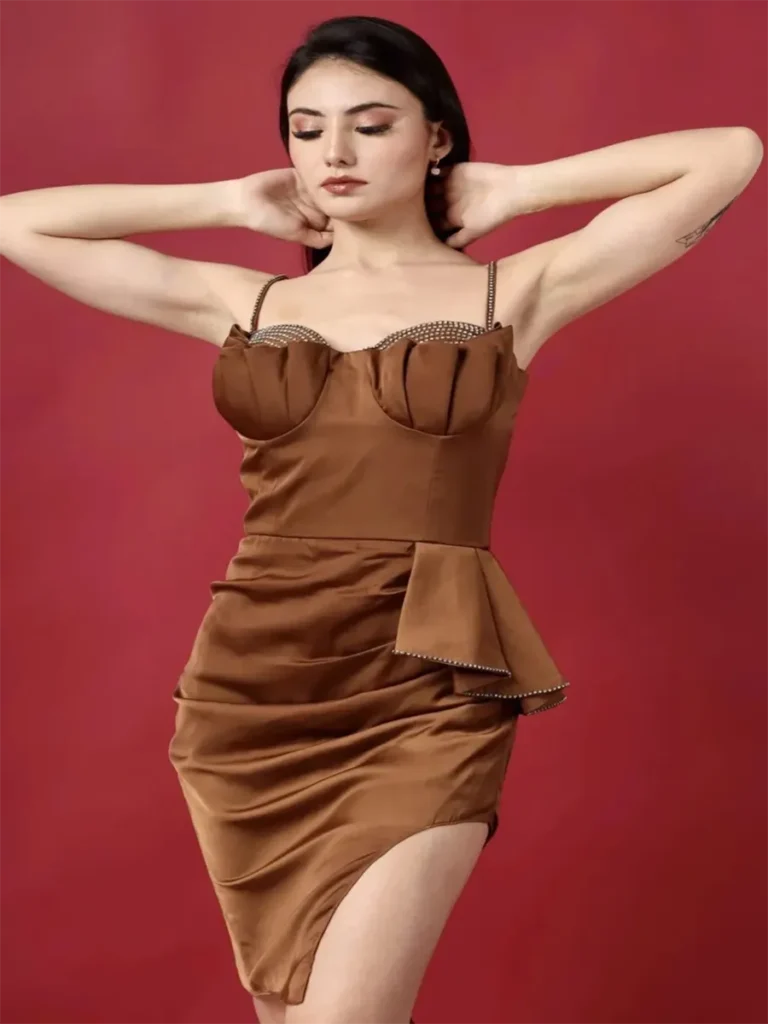 Curving It All Brown Dress For Women