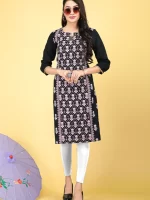 Gita Regular Fit Stylish Black Kurtis For Women