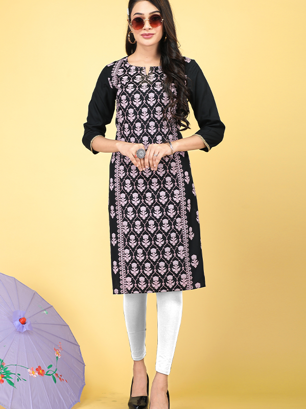 Gita Regular Fit Stylish Black Kurtis For Women