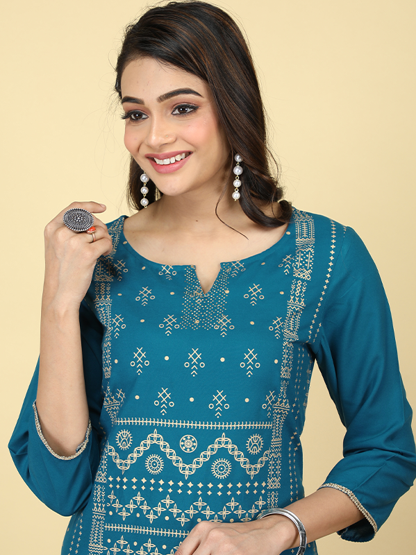 Lalita Elegant Turquoise Kurtis For Women