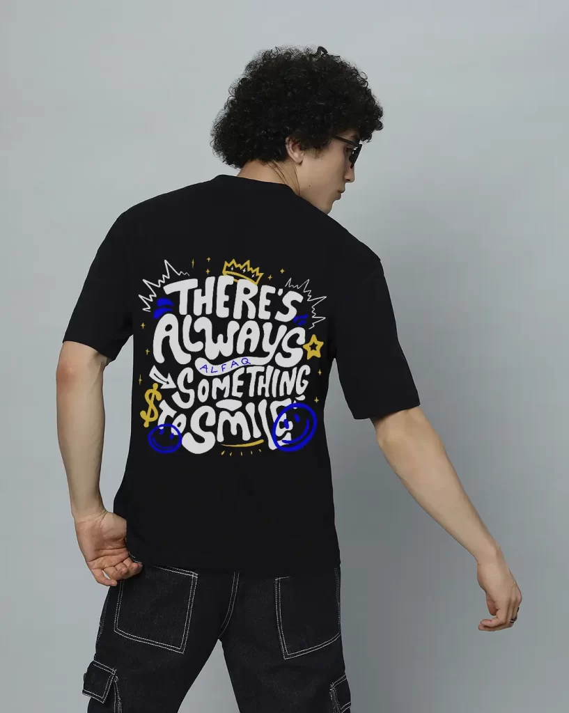 There's Always Something" Men’s Black Printed T-Shirt