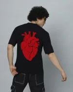 Red Heart Black Men's T-Shirts