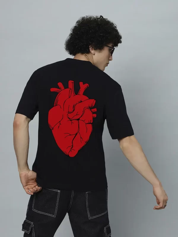 Red Heart Black Men's T-Shirts