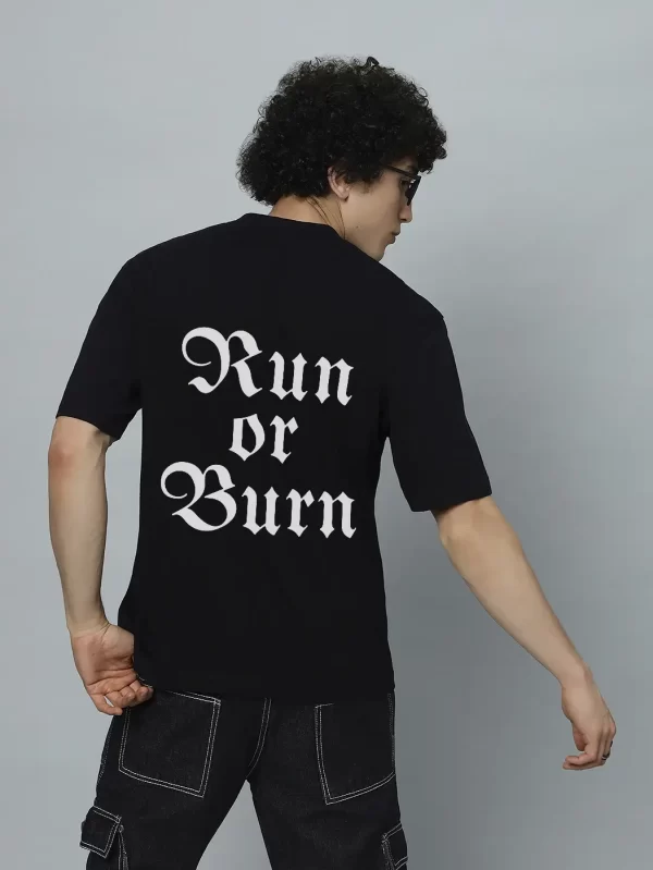 Run or Burn Men’s Black T-Shirt