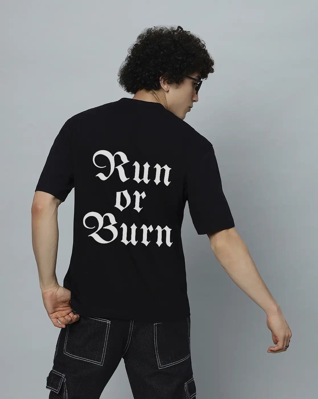 Run or Burn Men’s Black T-Shirt