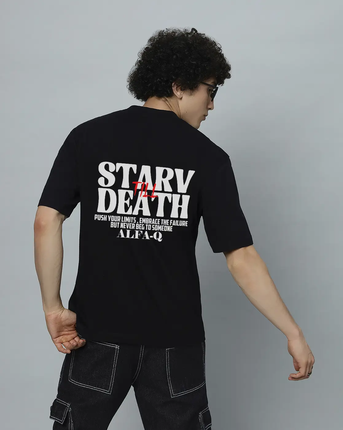 Starve Death Mens Black cotton T-Shirts