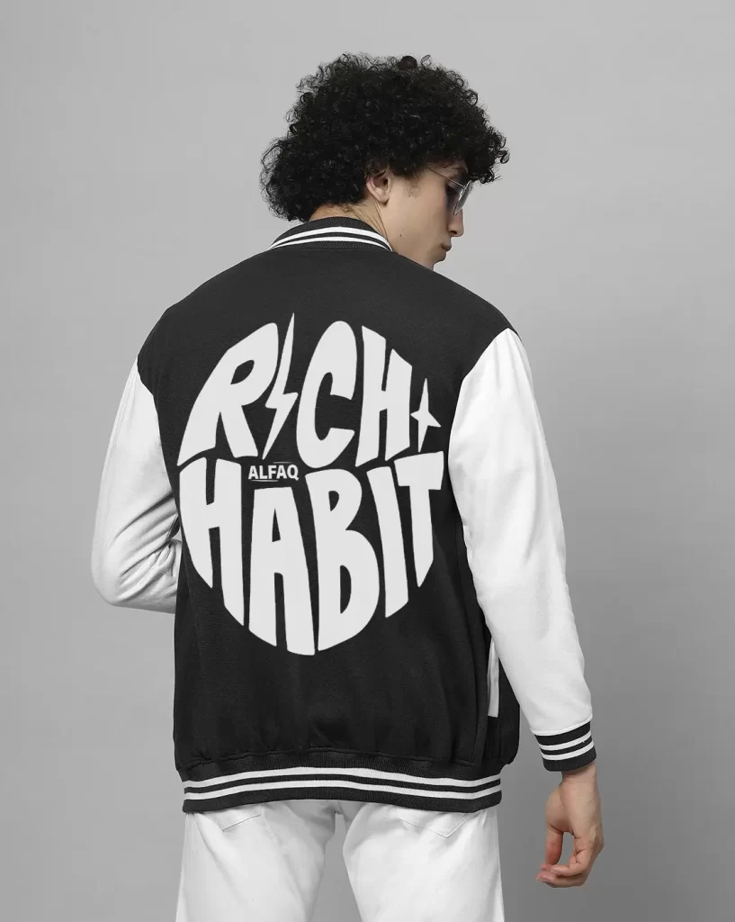 Printed mens varsity jacket