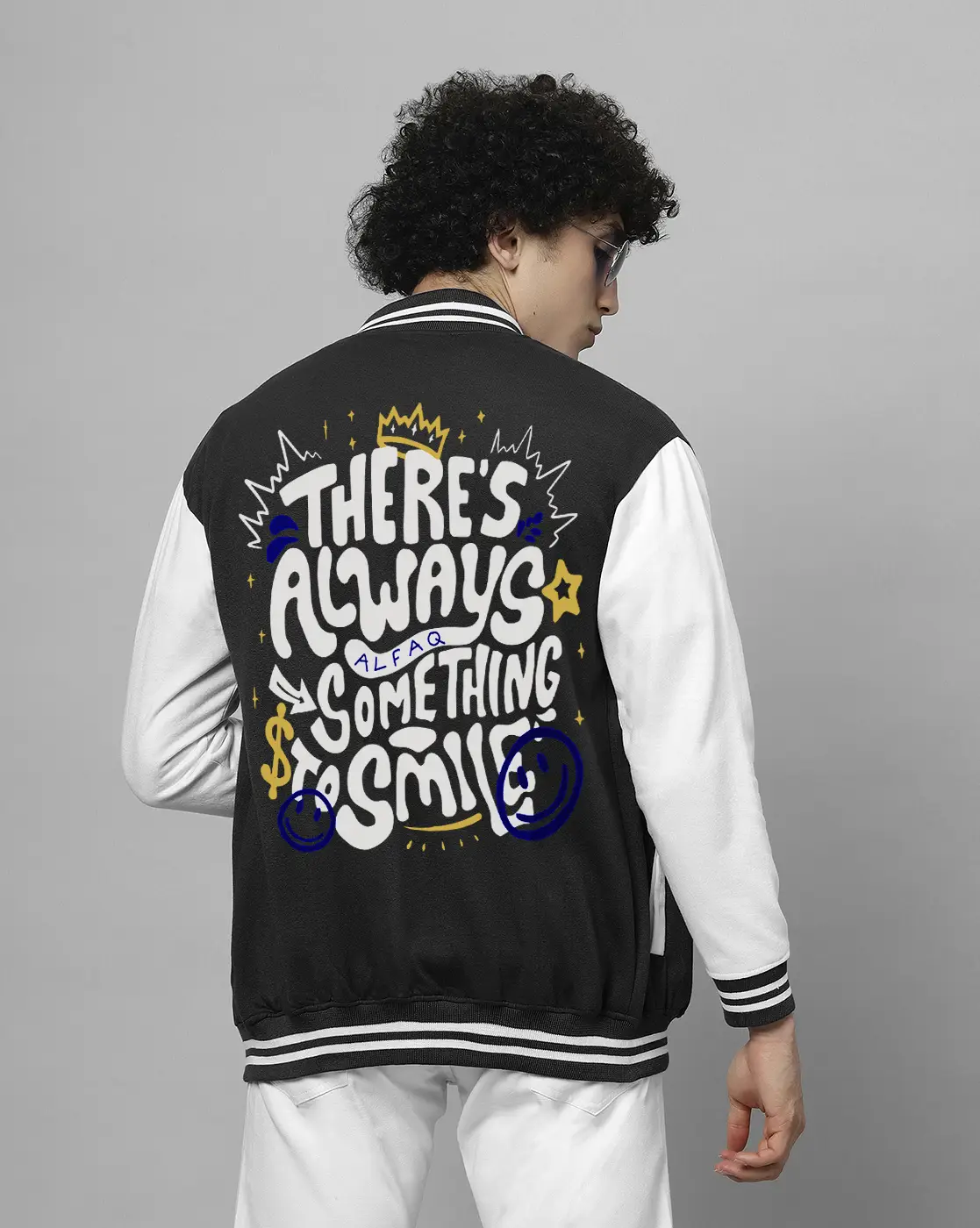 Printed mens varsity jacket