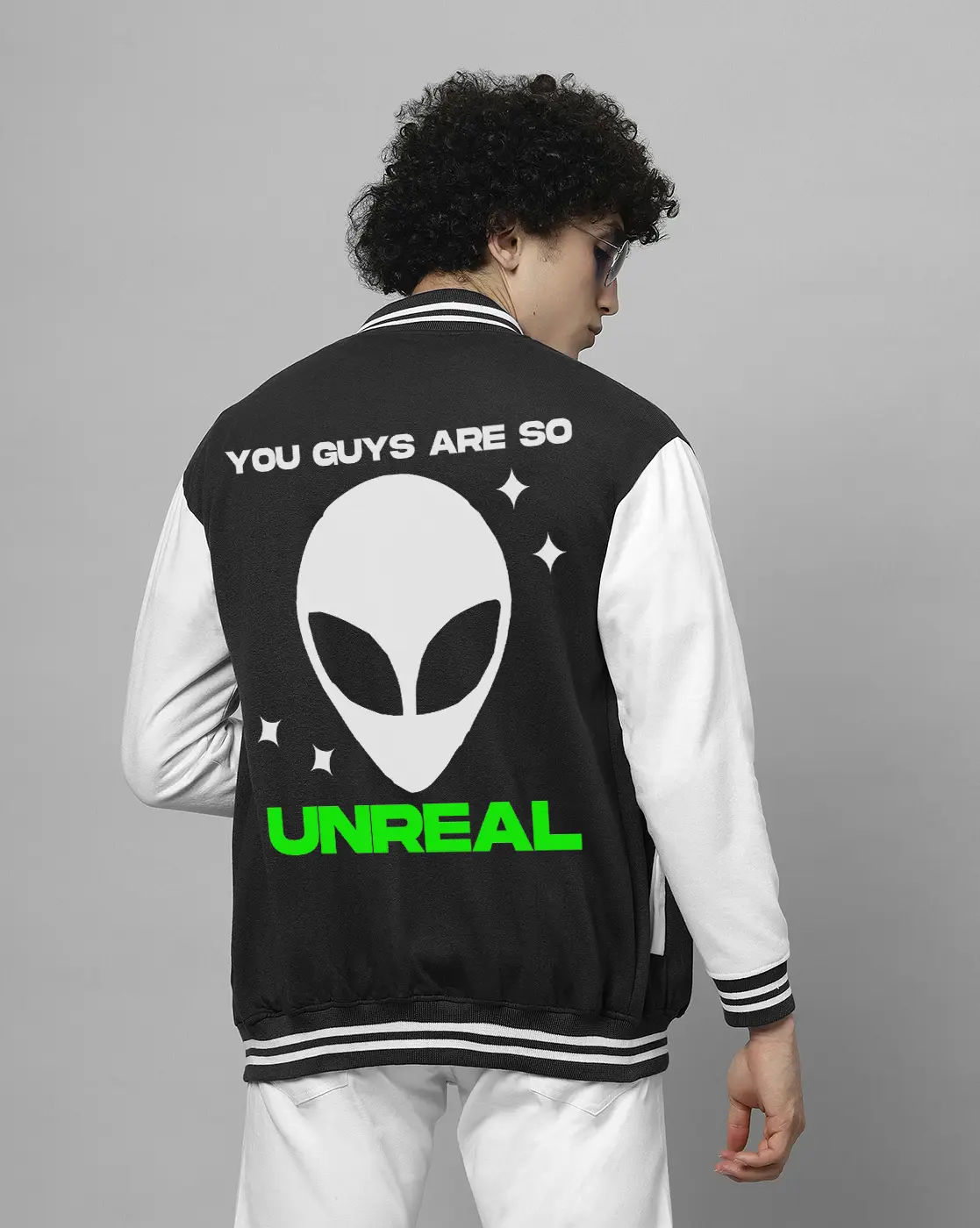 Alien print varsity Jacket