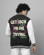 Get Rich Or Die Varsity Jacket for men