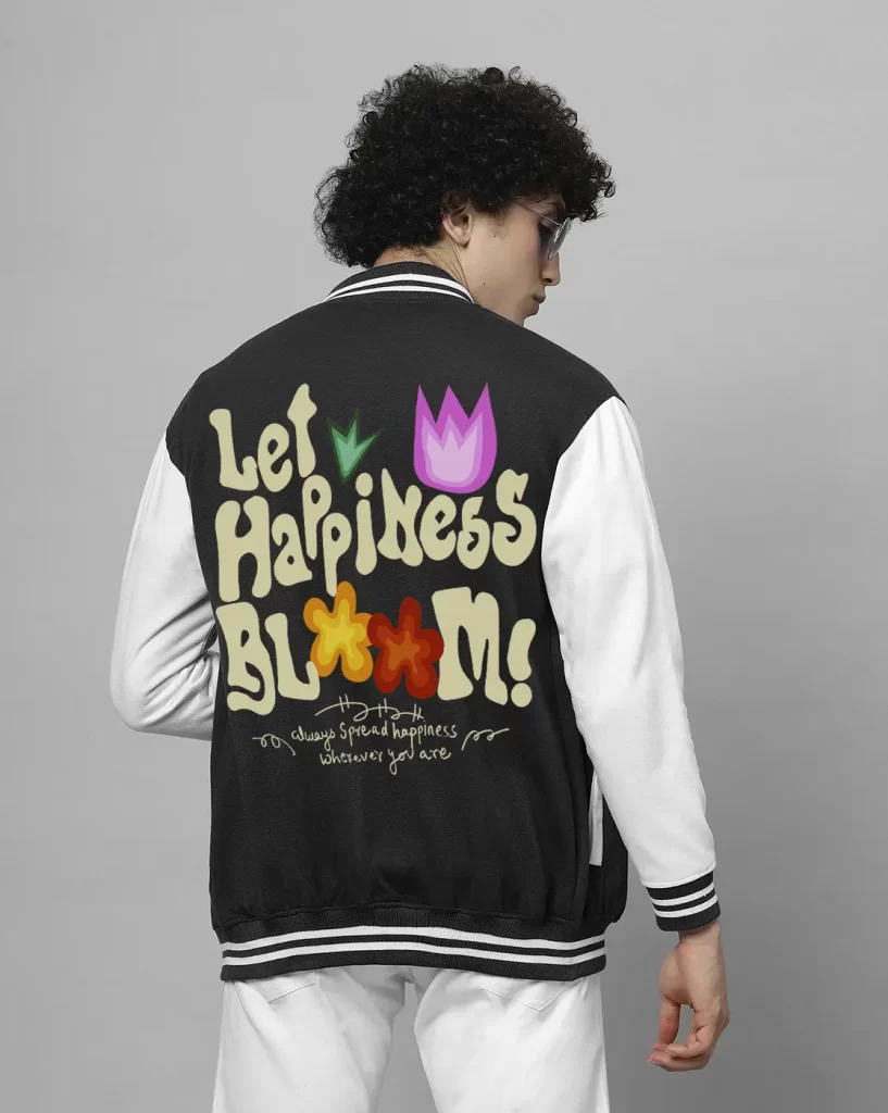 Printed mens varsity jacket