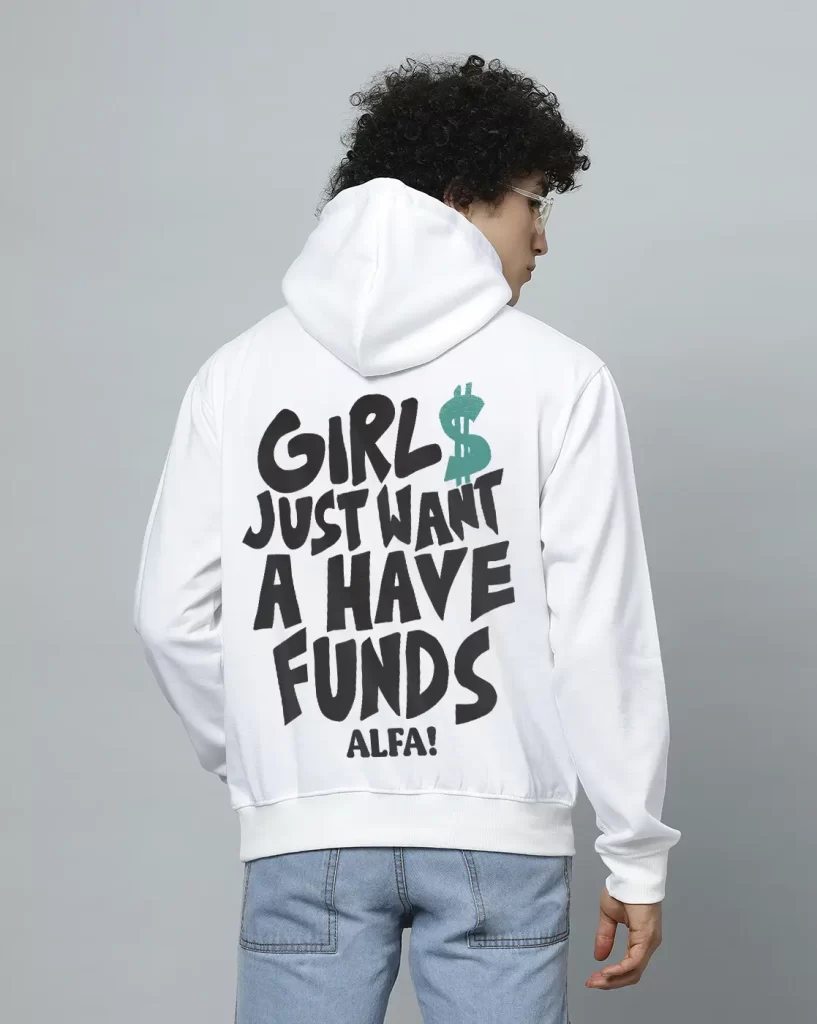 Girls Want Funds Cotton Blend White Hoodie