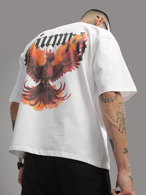 Blaze of Triumph Premium White Oversized Unisex T-shirt.