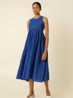 Royal Blue tiered dress for Women