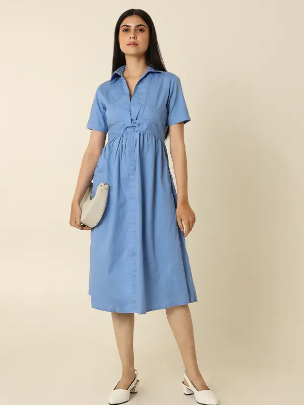 blue color dress for women