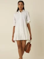 white color shirt dress for women