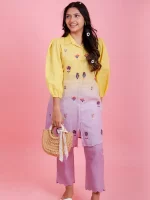 Golden Hour Lemon to Lilac Kurta Pant | Manerazz