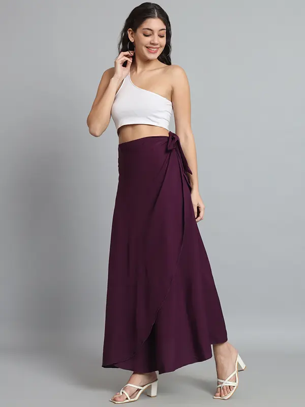 Wrapskirt wine colour for women