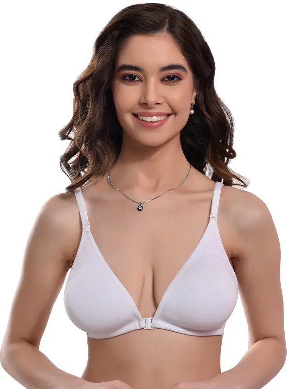 white color fully open bra