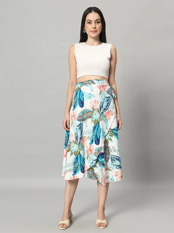 Freesize Wrapskirt Floral Print For Women