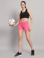 Pink Colour Cycling Shorts For Women