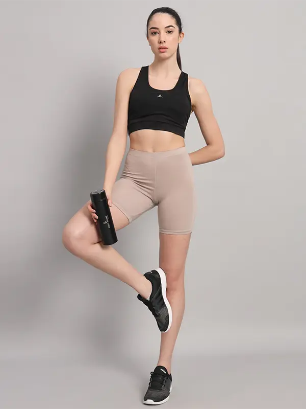 Beige Colour Cycling Shorts For Women