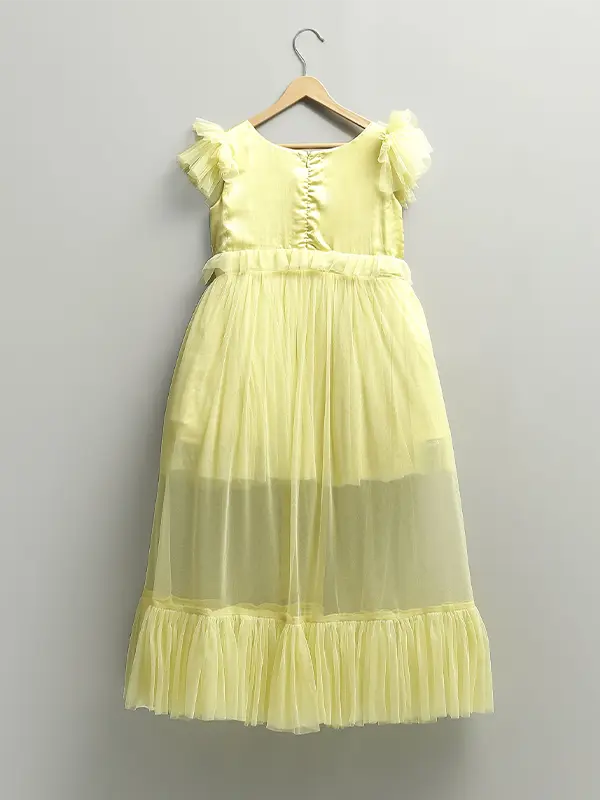 Yellow Satin Dress