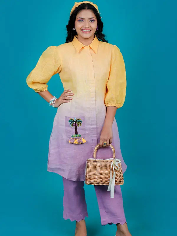 Sunshine Mango to Lilac Kurta Pant