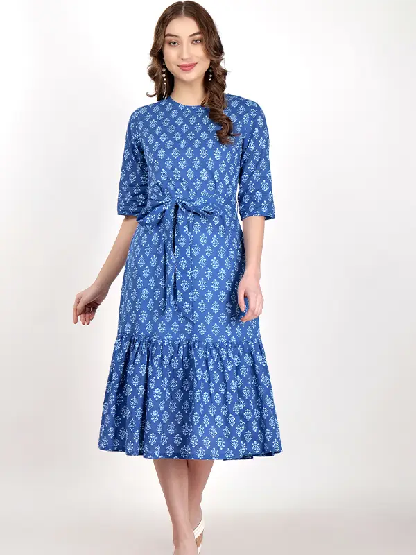 Raas Cotton Indigo Dress