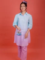 Seashore Blue to Lilac Kurta Pant