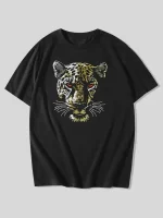 Lion print Black oversized t-shirt