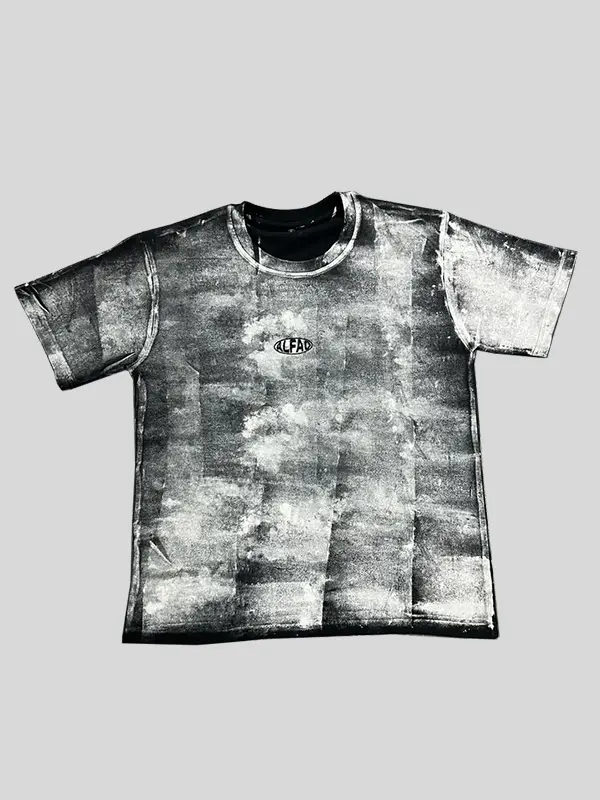 roller paint print black and grey oversized t-shirt