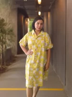 Anti Fit Shirt Dress Yellow | Manerazz