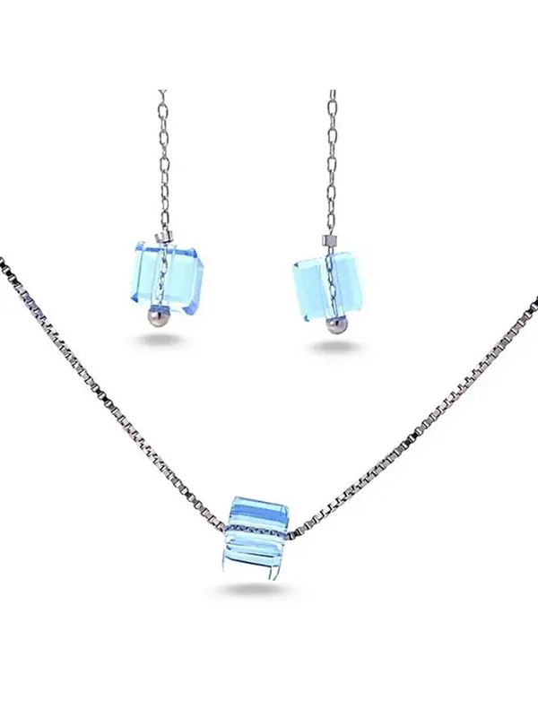 Blue Cube Jewelry Set