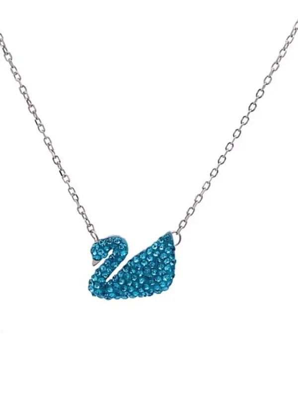 Blue Iced Swan Pendant