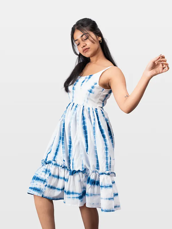 Nila Tie-Dye Ruffle Dress For Women