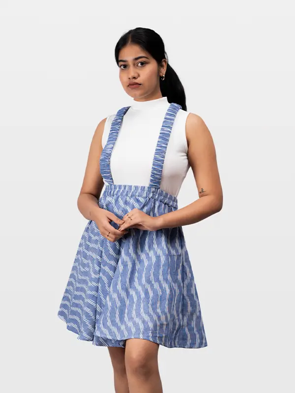 Waka Pochampally Ikkat Suspender Strap Skirt For Women