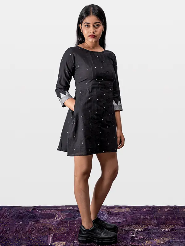 Viha Jacquard Stunning Black Dresses For Women