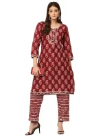 Rohani Marroon Kurta Pant Set