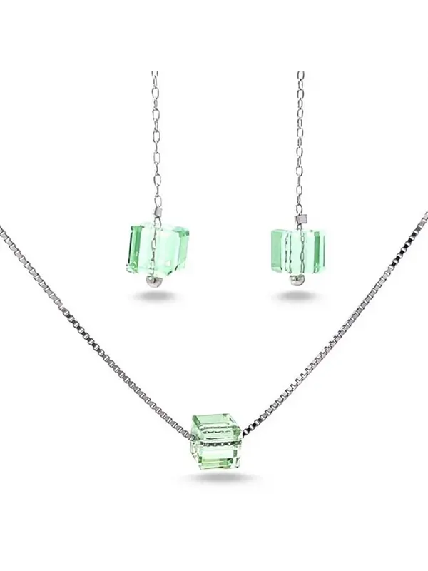 Green Cube Jewelry Set