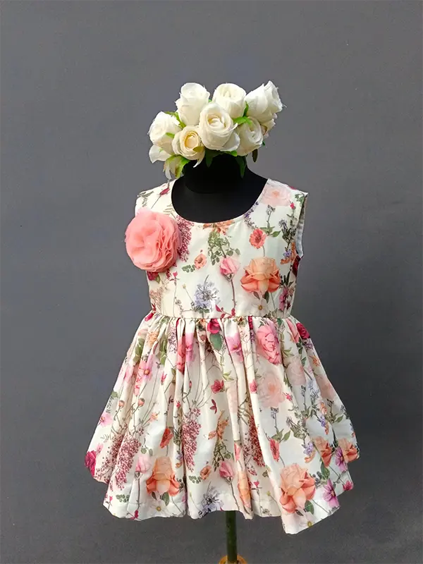 Multicolor Off White Floral Dress